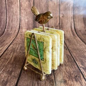 Bird Tile Coaster Set & Rack Kate McRostie